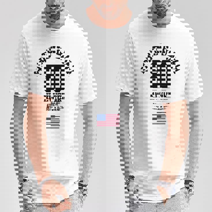 Cooltaten Island New York City Illustration Fashiontyle 長袖tシャツ Tシャツ 面白い贈り物