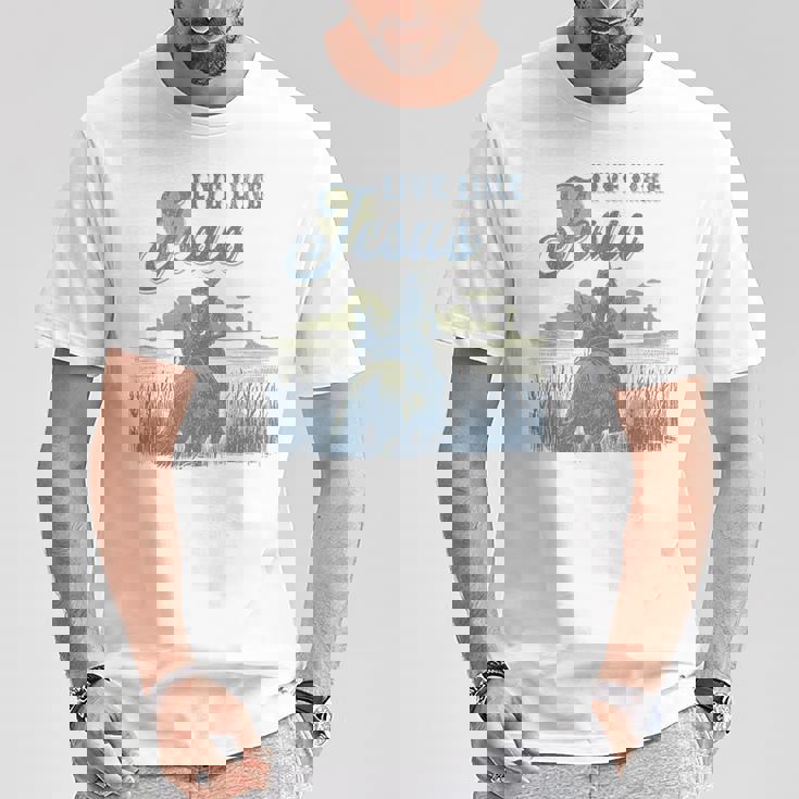 Cute Christian Cowgirl Live Like Jesus Western Faith Boho T-Shirt Unique Gifts