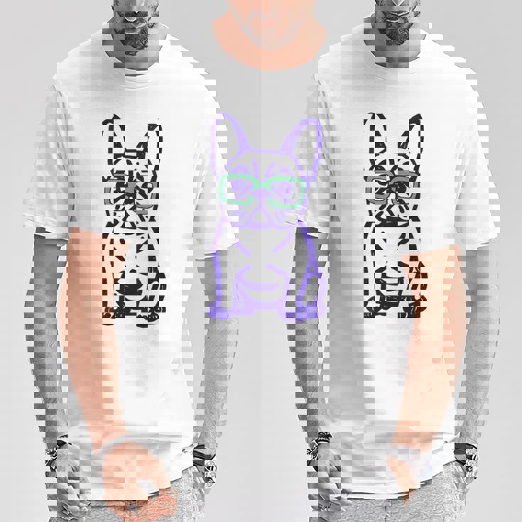 Cute French Bulldog Graphic With Glasses Pop Art Frenchie T-Shirt Unique Gifts Cute French Bulldog Graphic With Glasses Pop Art Frenchie T-Shirt Unique Gifts