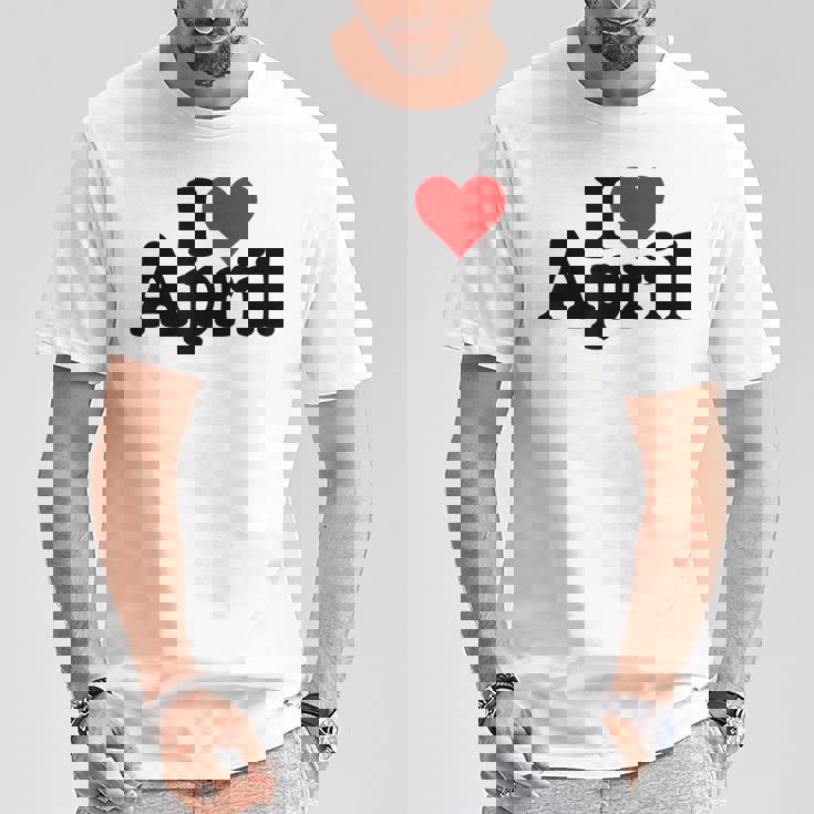 I Love Heart April Nameon A Tシャツ 面白い贈り物