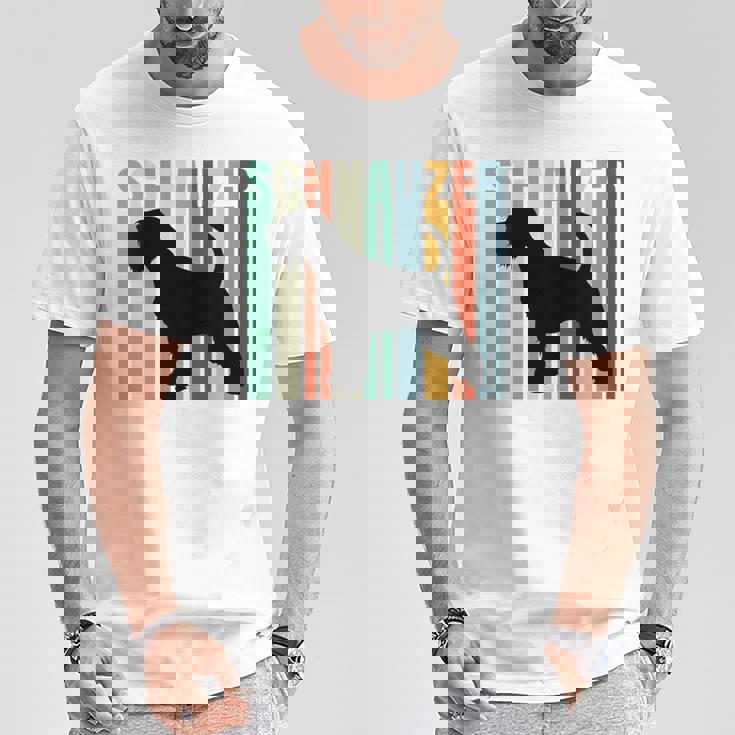 Minichnauzer Perro Retrochnauzer Cuello Camiseta unisex Regalos divertidos