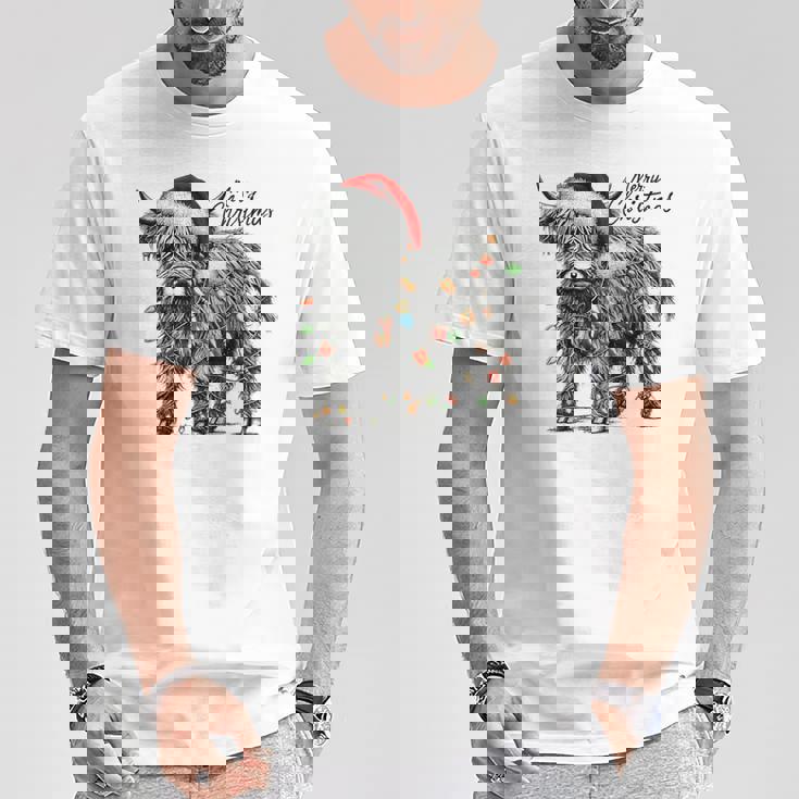 Mooey Christmas Western Highland Cow Santa T-Shirt Unique Gifts Mooey Christmas Western Highland Cow Santa T-Shirt Unique Gifts