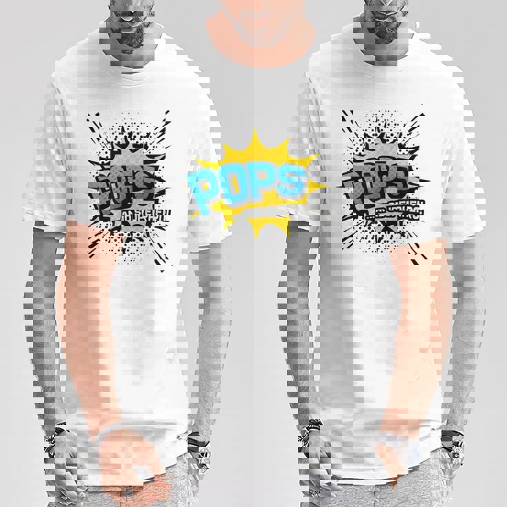 Pops &Uperhero Frescotile Fumetto Festa Del Papà Maglietta Regalos divertidos