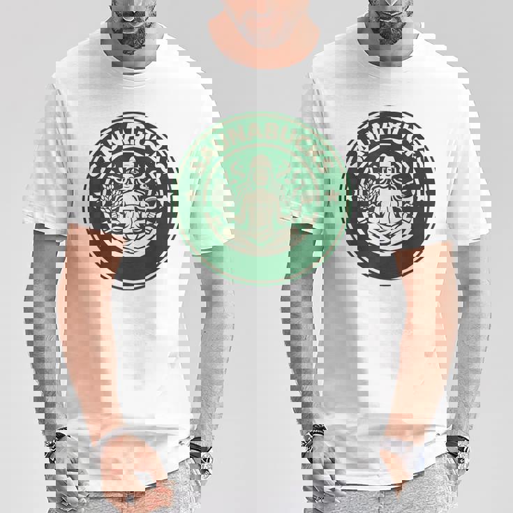 Saunabucks サウナ パロディ サウナー向け おもしろデザイン ととのう グッズ おもしろ 文字 スタバ カフェ Tシャツ 面白い贈り物