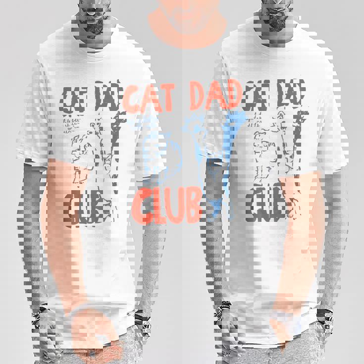 Sul Retro Cat Dad Club Life Is Better With Cats Festa Del Papà Maglietta Regalos divertidos