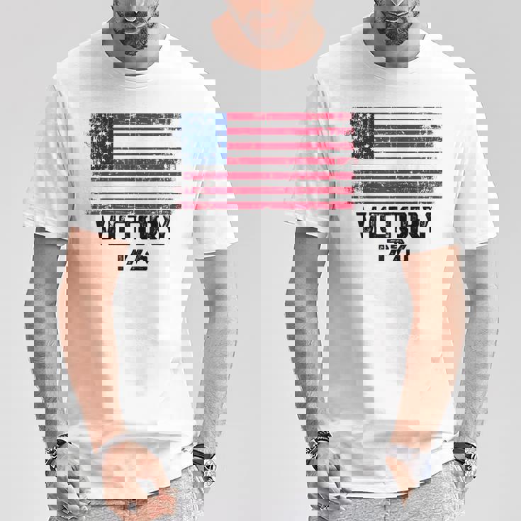 Victory 1776 愛国的 ベッツィー・ロス アメリカ国旗 星13個 Tシャツ 面白い贈り物