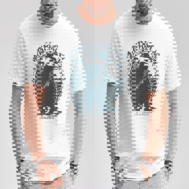 Vintage Badgerurf Co レトロ サーフィン カリフォルニアアート Tシャツ 面白い贈り物