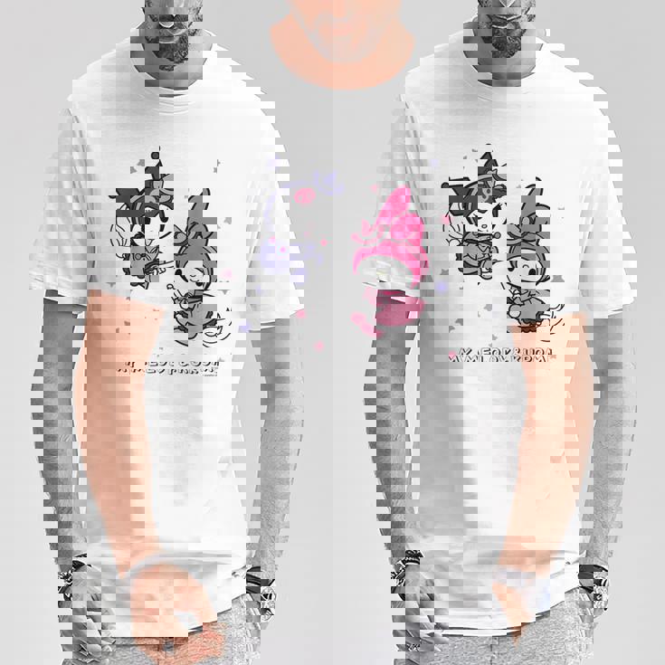 【ハロウィン特集】Usデザイン マイメロディ&クロミ 夜空 Tシャツ 面白い贈り物