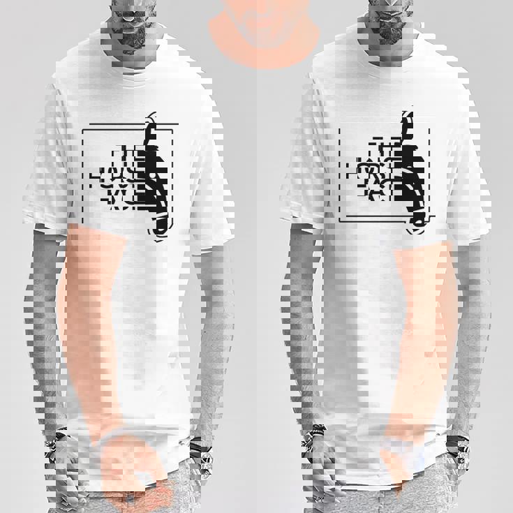 【バックプリント・背中側】ザ・ホース・フェイス The Horse Face 午年 馬 2026 パロディ 長袖tシャツ Tシャツ 面白い贈り物