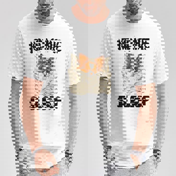 かわいいパピヨンドッグは睡眠パジャマナイトガウンが必要です Tシャツ 面白い贈り物