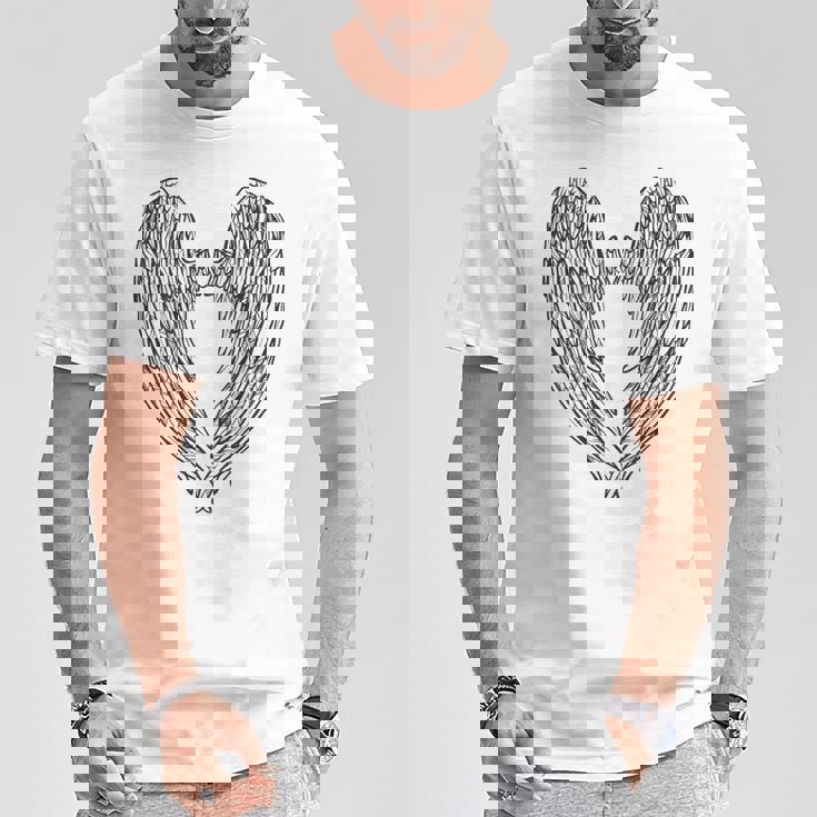 かわいい天使の羽 Tシャツ 面白い贈り物