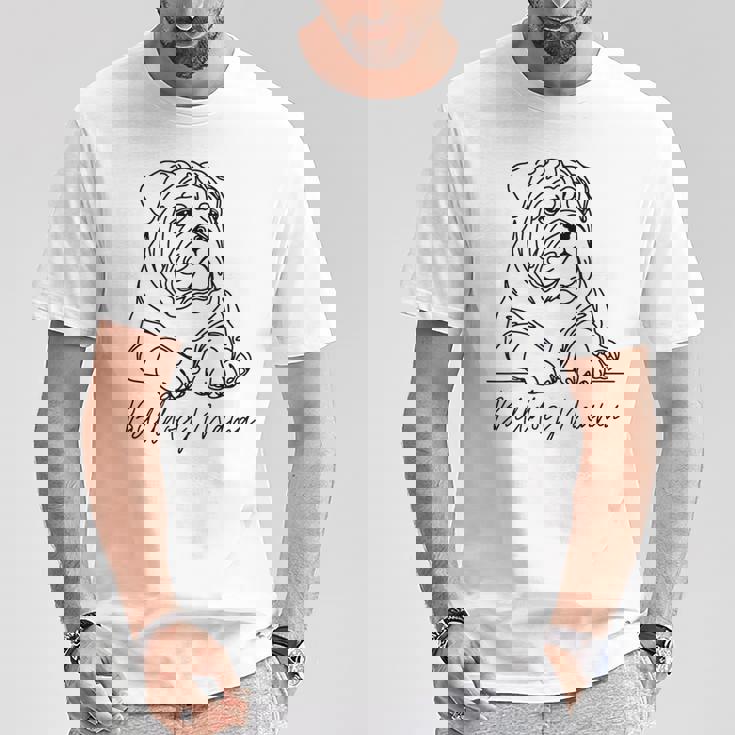 イングリッシュブルドッグ ママ ブルドッグ ママ キュート ラインアート 犬 アーティスティック Tシャツ 面白い贈り物