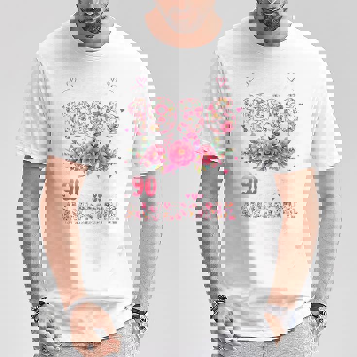 オンバック 90歳 1936年3月 花柄 90歳の誕生日 Tシャツ 面白い贈り物