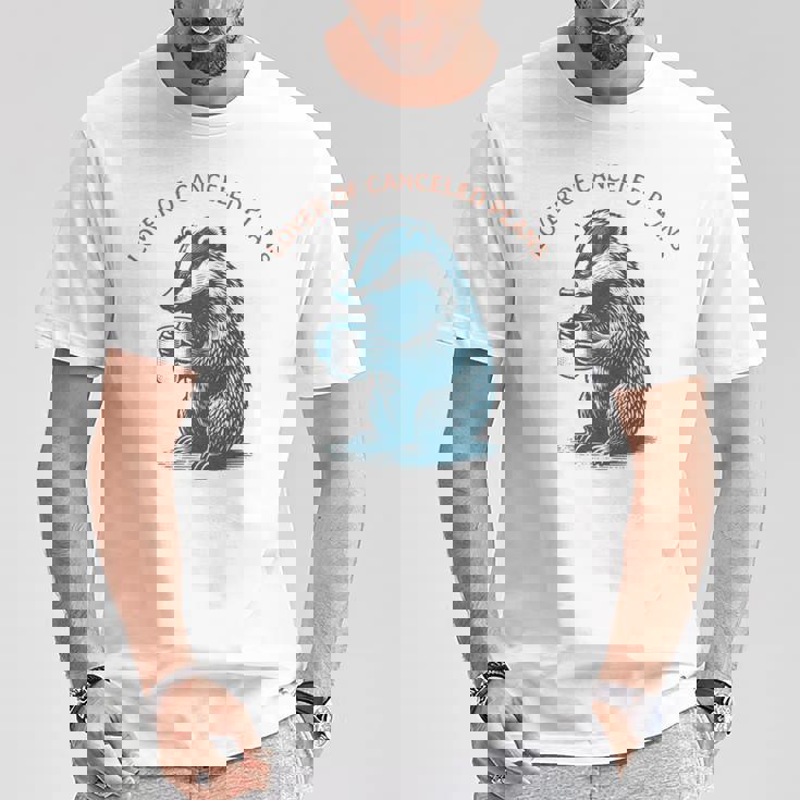 キャンセルされた計画の恋人 コーヒーを飲むアナグマ 長袖tシャツ Tシャツ 面白い贈り物