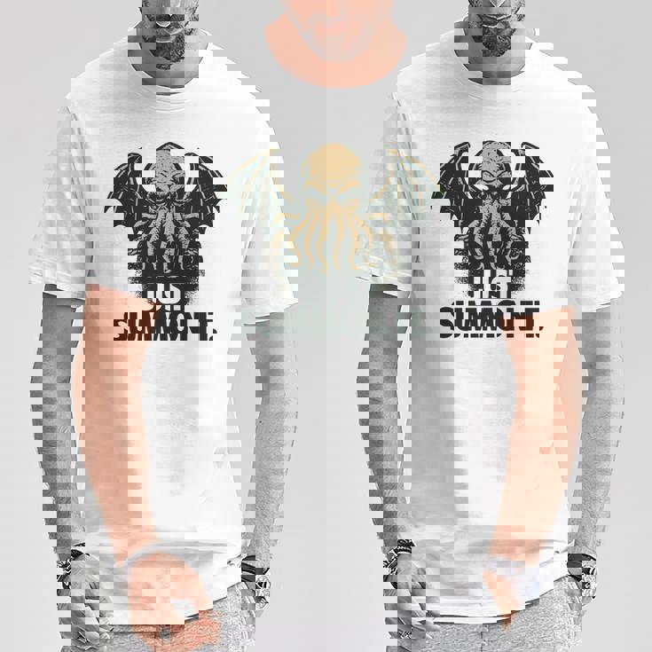 クトゥルフ、ただ召喚するだけ、面白い宇宙ホラークトゥルフカルト。 長袖tシャツ Tシャツ 面白い贈り物