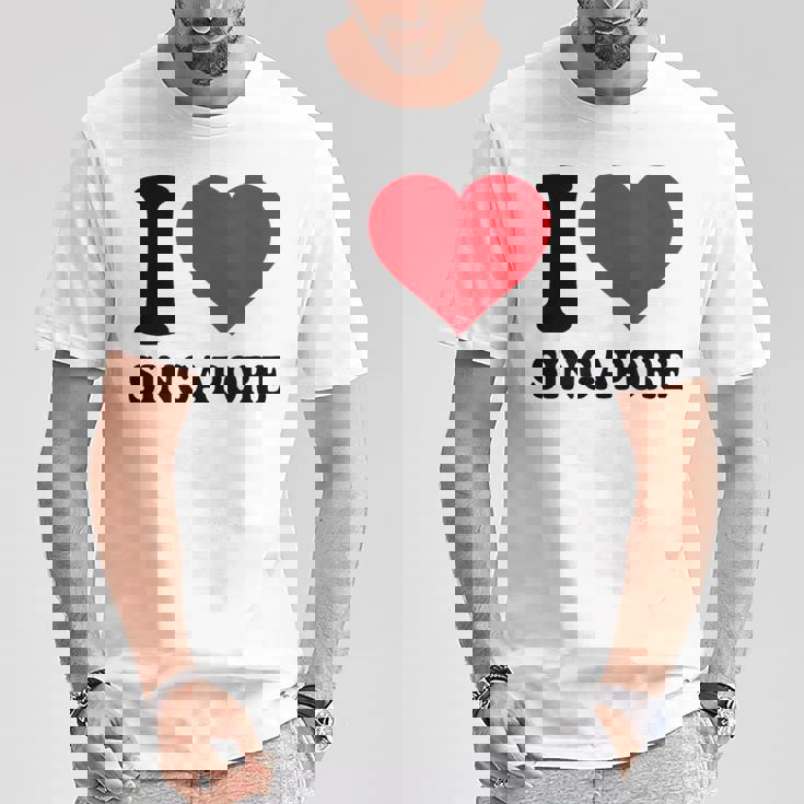 シンガポールへの愛をシンプルに伝える一枚 Tシャツ 面白い贈り物