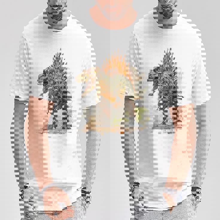 スピノサウルス 恐竜モチーフ イラスト スピノサウルス Tシャツ 面白い贈り物