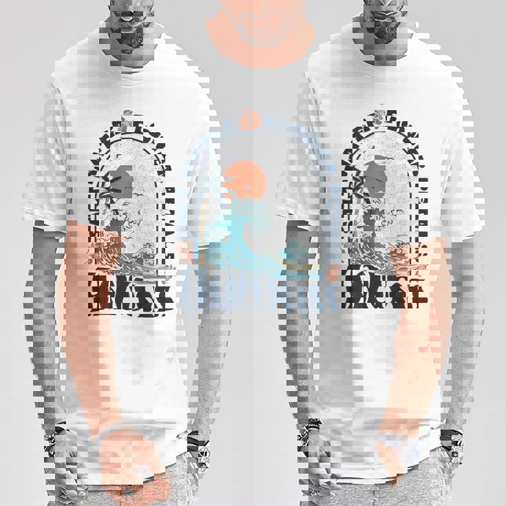 ソルトウォーターフラワー 花びら ハワイ 夏のビーチ愛好家 バック Tシャツ 面白い贈り物