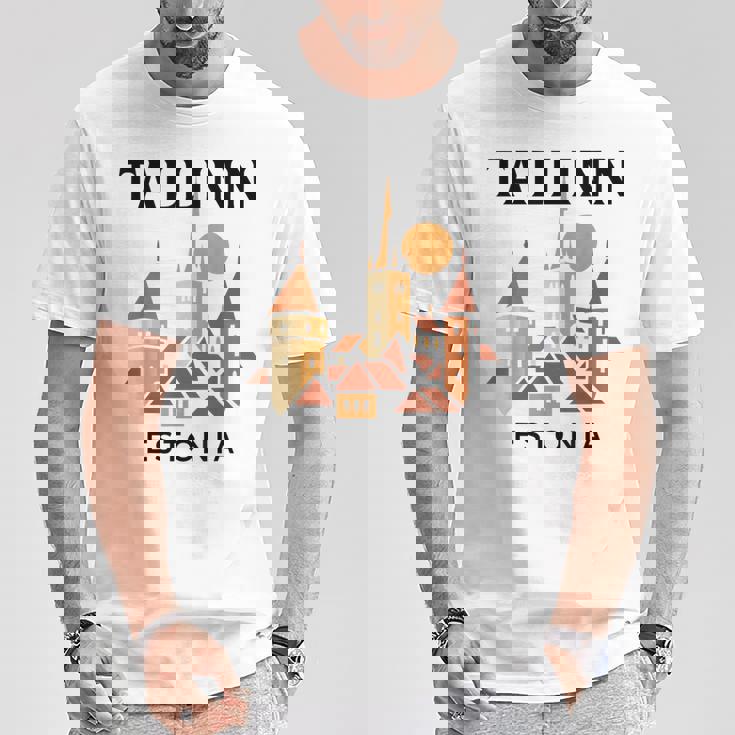 タリン エストニア 中世 旧市街 ヴィンテージ レトロ エストニア Tシャツ 面白い贈り物