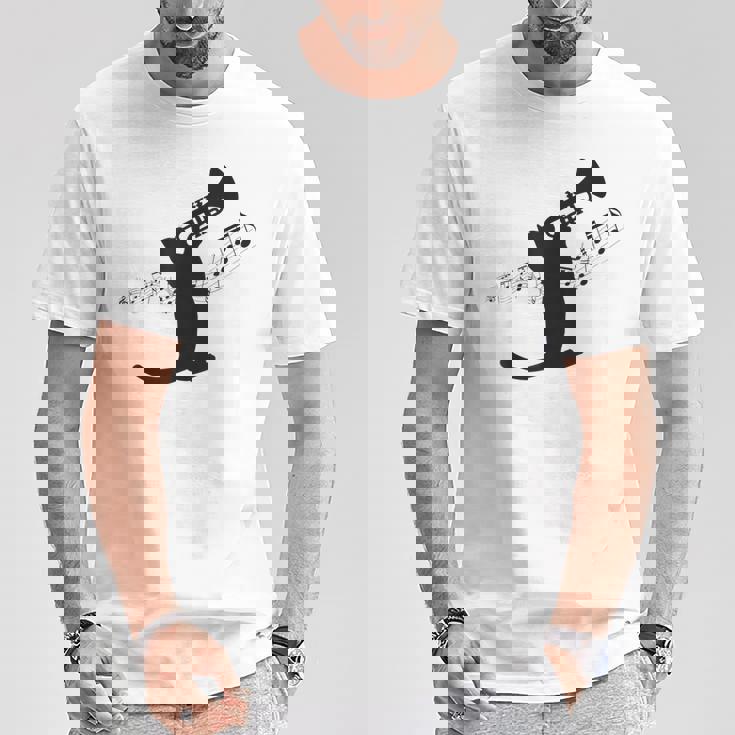 トランペット奏者猫 Tシャツ 面白い贈り物