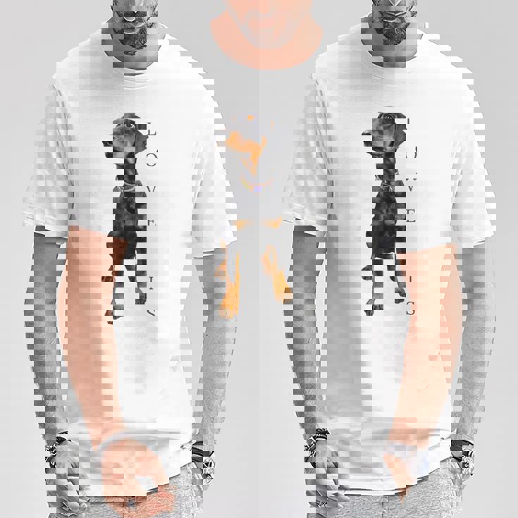 ドーベルマン シャツ ドーベルマン ピンシャー 犬 ママ お父さん 愛 ペット 子犬 Tシャツ 面白い贈り物