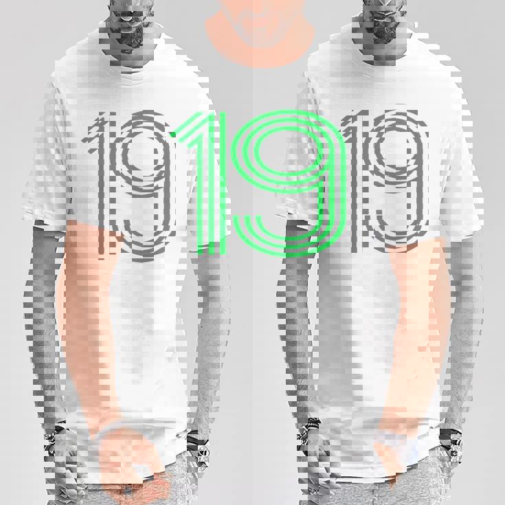 ナンバー19シャツ レトロユニフォーム ヨーロッパスタイル バックプリントジャージ Tシャツ 面白い贈り物