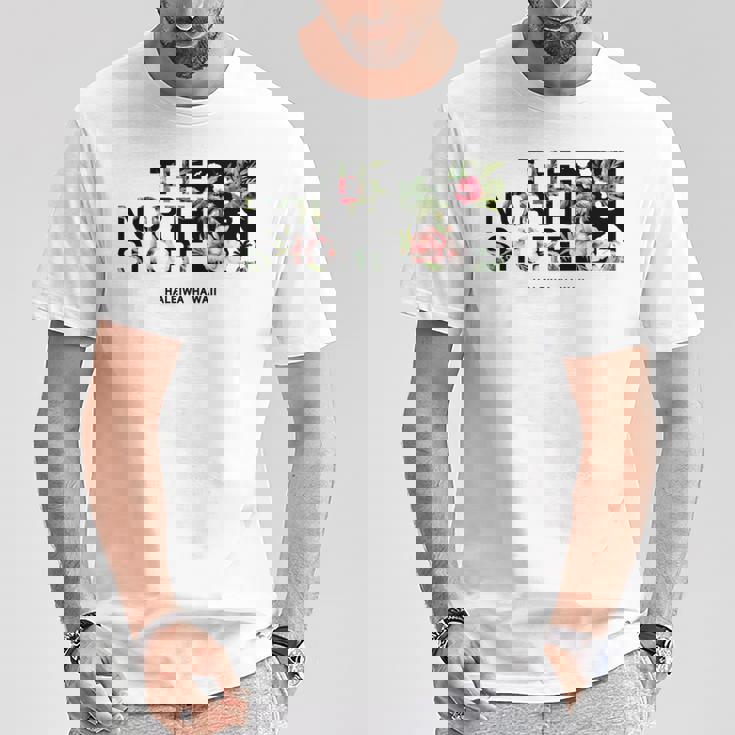 ハワイ ヴィンテージスタイル ノースショア ハレイワ ヤシの木 長袖tシャツ Tシャツ 面白い贈り物