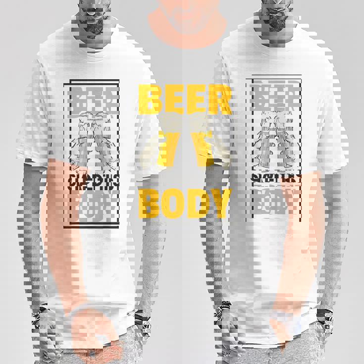 ビールがこの体を作る 面白いビール腹 Tシャツ 面白い贈り物