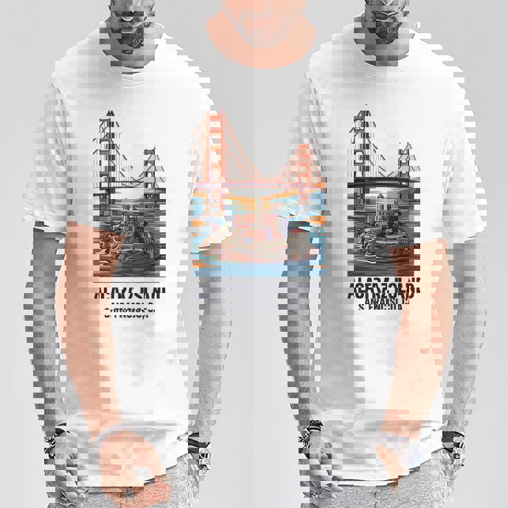 ヴィンテージ アルカトラズ島 サンフランシスコ ゴールデンゲート ベイエリア Tシャツ 面白い贈り物