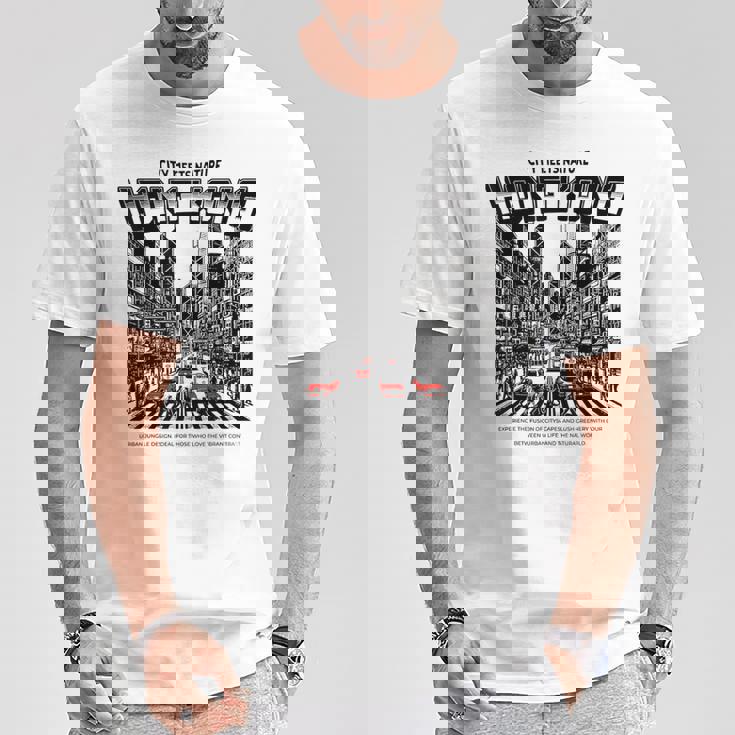 ヴィンテージ 香港 ストリート シーン 赤 タクシー 九龍 Hkg アジア Tシャツ 面白い贈り物