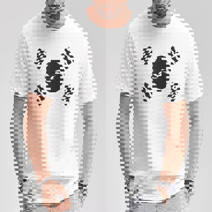 大韓民国 様式化された韓国国旗 ブラック Tシャツ 面白い贈り物