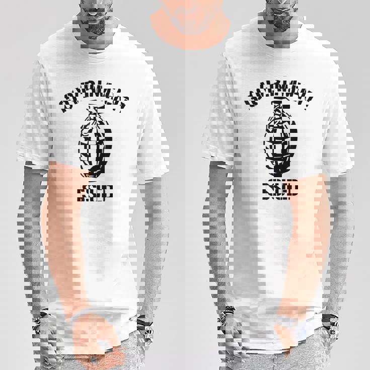 政府発行手榴弾シャツ Tシャツ 面白い贈り物