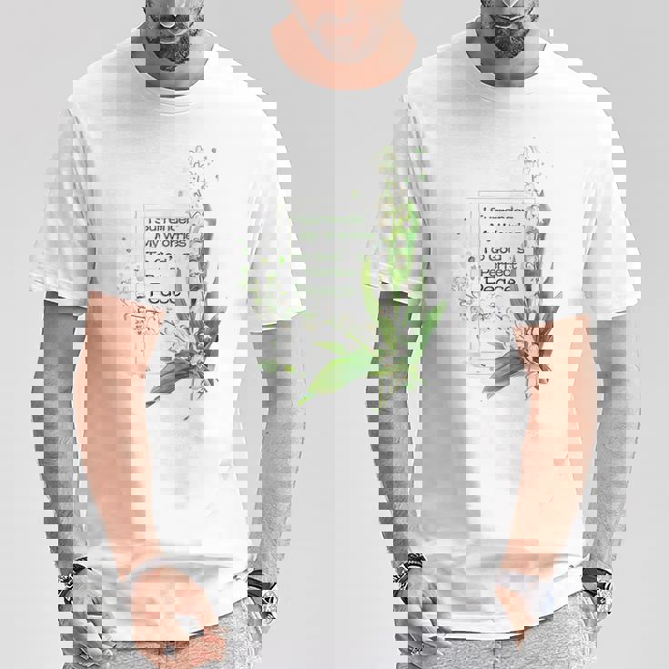 水彩 スズラン キリスト教の祈り Tシャツ 面白い贈り物