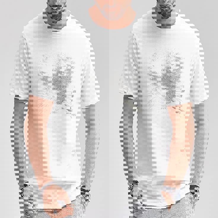 煙草の肖像画と猫ノワール猫 Tシャツ 面白い贈り物