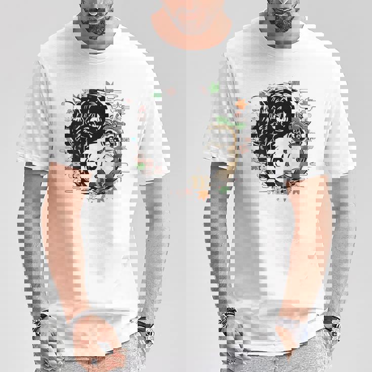 狸と狐 太極図 たぬき きつね Tシャツ 面白い贈り物