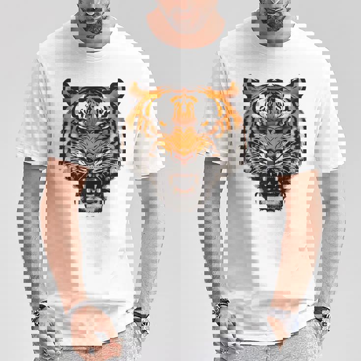 虎の肖像画 虎の恋人 野生動物 森の恋人 Tシャツ 面白い贈り物