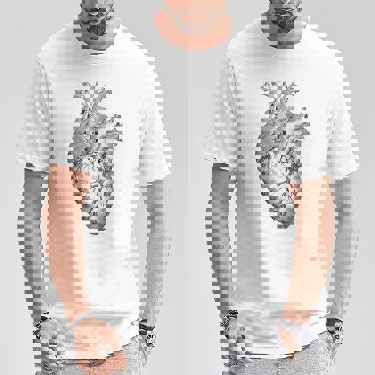 解剖学的に正しい人間の心臓tem Aorta Cardio Tシャツ 面白い贈り物