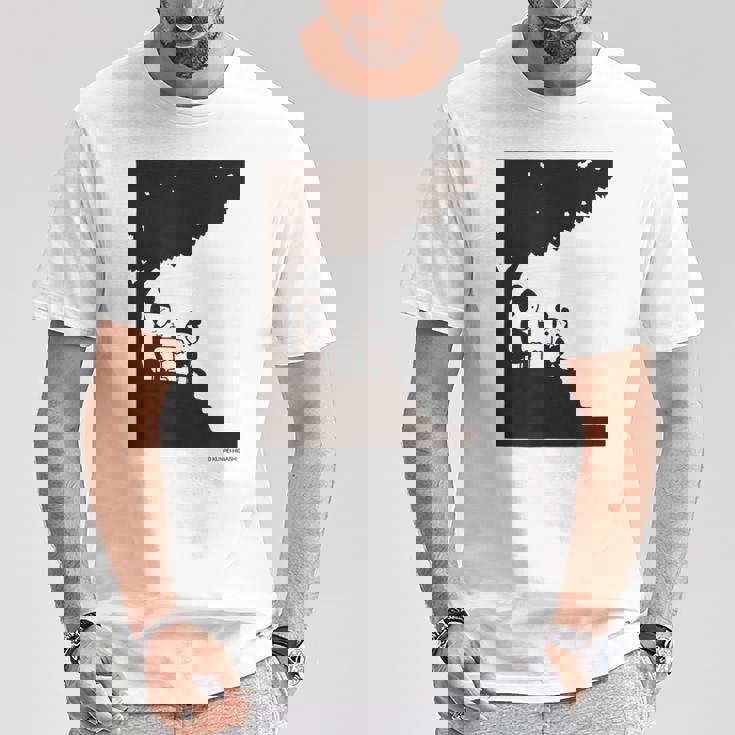 詩とメルヘン 東君平 なつのたぬき Tシャツ 面白い贈り物