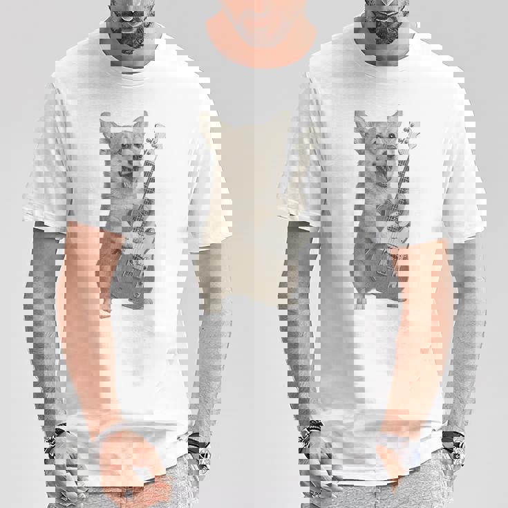 面白いtシャツ コーギー ギター イヌ メンズ 犬好き グッズ かわいい おもしろ 面白い 服 ネタ Tシャツ 面白い贈り物