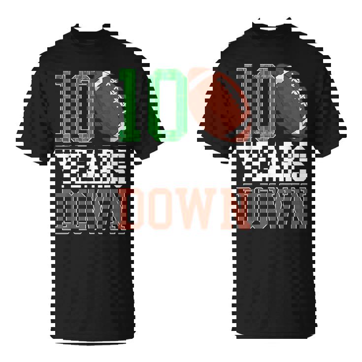 10Th Birthday Football Ten Year Old Football Player T-Shirt