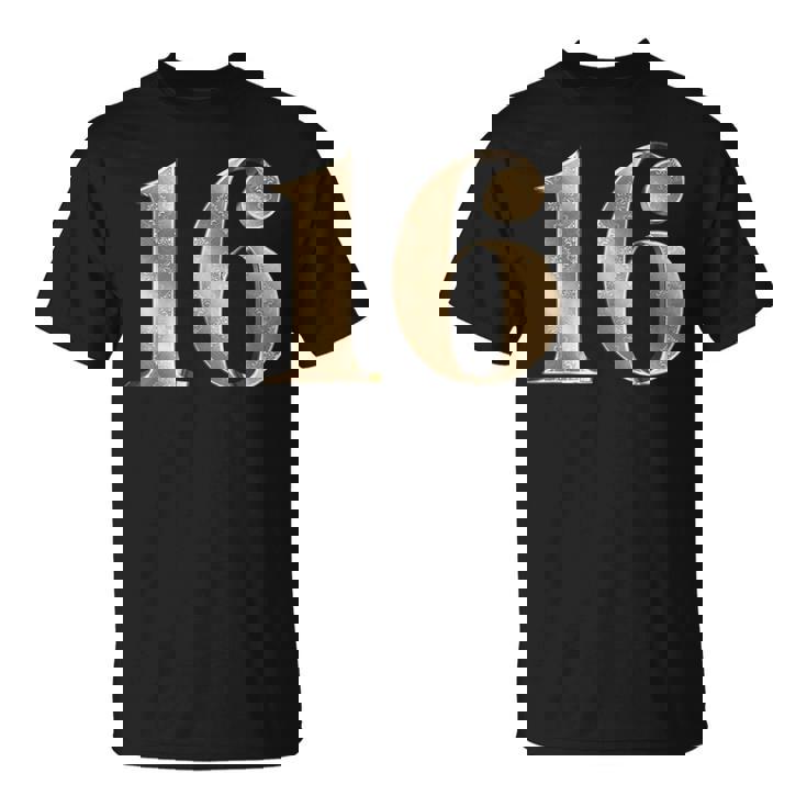 16 16 誕生日 お気に入り 数字 フルール・ド・リス デザイン Tシャツ