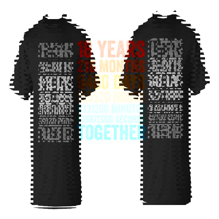 18年目の記念日 彼 彼女 カップル 18回目の結婚 Tシャツ