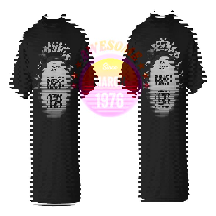 1976年3月から素晴らしい誕生日1976年3月ヴィンテージ。 Tシャツ