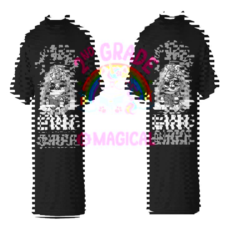 2Nd Grade Unicorn Cat Magical Caticorn Back Tochool Tシャツ