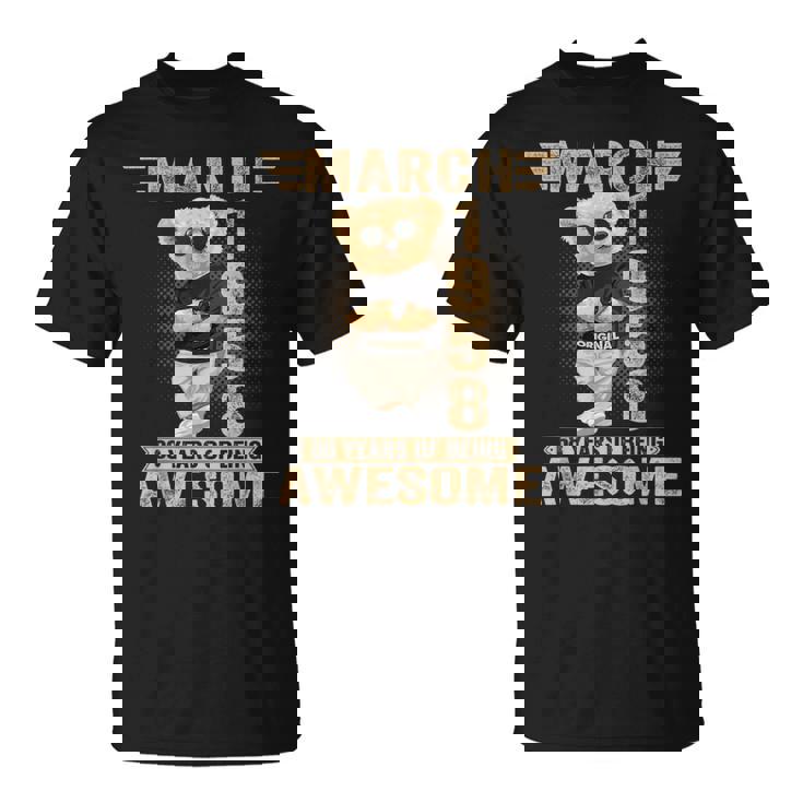 3月 68歳の誕生日 男性 女性 1958年 素晴らしいテディベア Tシャツ