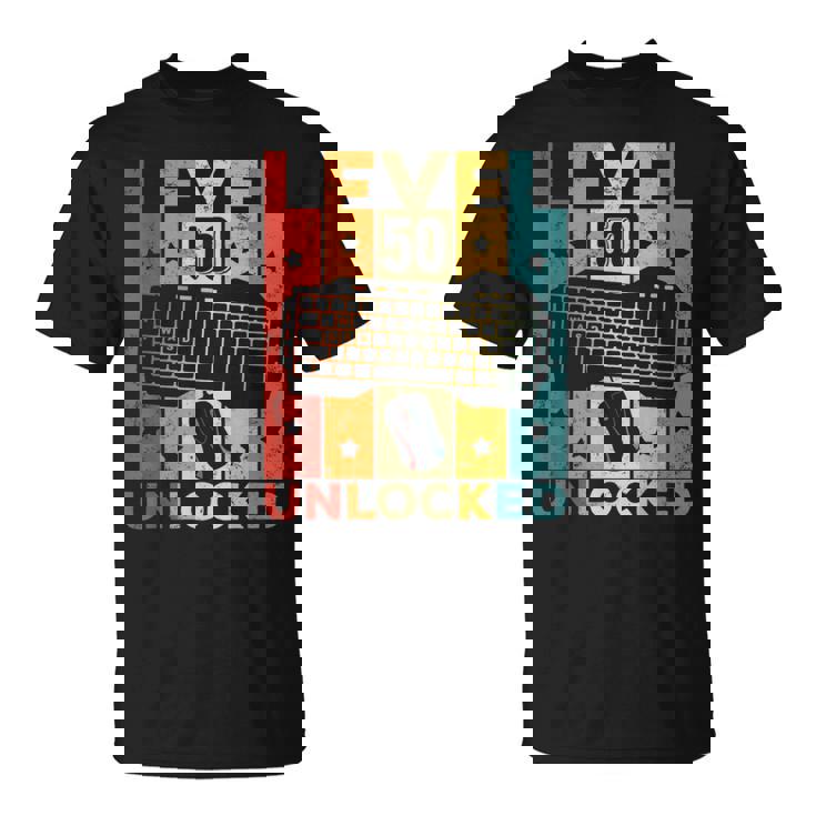 50 Cumpleaños Hombre 50 Años Gaming Teclado Gamer Camiseta unisex