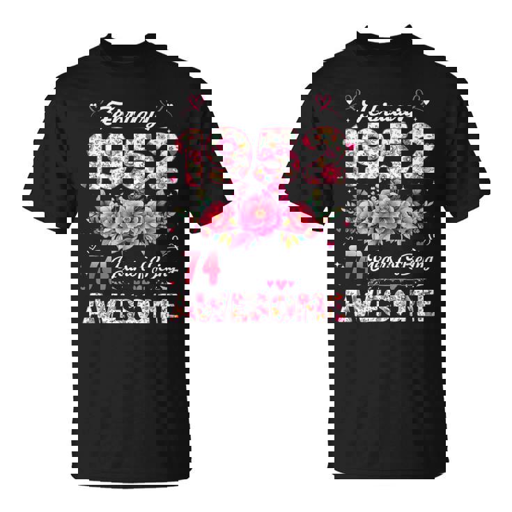 74歳 1952年2月 花柄 74歳 誕生日 男性 女性 Tシャツ