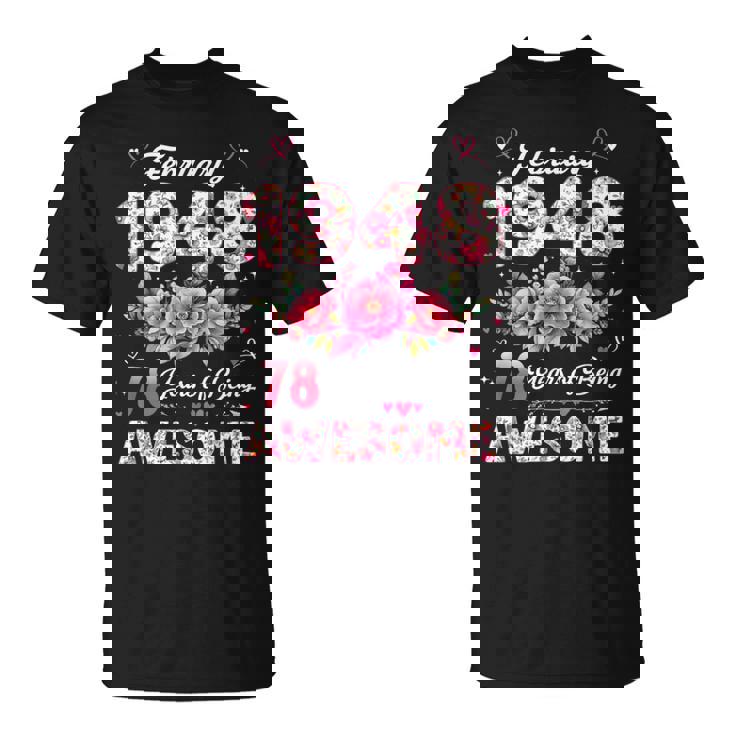 78歳 1948年2月 花柄 78歳 誕生日 男性 女性 Tシャツ