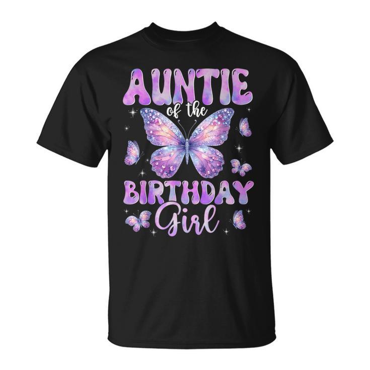 Auntie Of The Birthday Girl Butterfly Family Matching T-Shirt