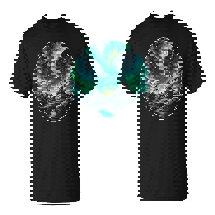 Aurore Boréale Aurores Boréales Ciel Nuit Nature Beauté T-Shirt